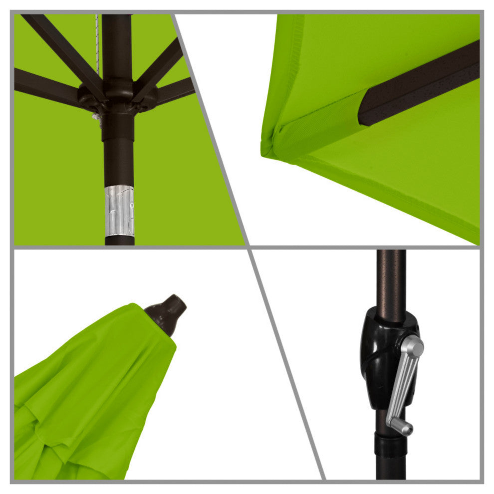 Astella 11' Round Table Patio Umbrella, Auto Crank Lift, Polyester, Lime Green