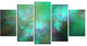 Blue Fractal Sky with Blur Stars, Abstract Canvas Art Print, 60"x32", 5 Panels