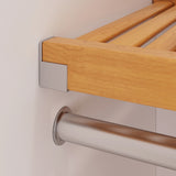 Solid Wood Walk-In Closet Organizer with 5-Drawers and 2-Doors, Honey Maple