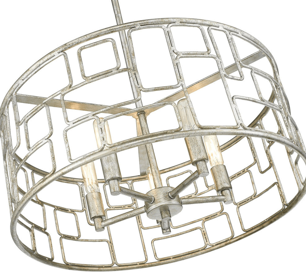 Amoret 5-Light Antique Silver Convertible Pendant