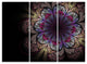 "Brown and Blue Soft Fractal Flower" Metal Wall Art, 3 Panels, 36"x28"