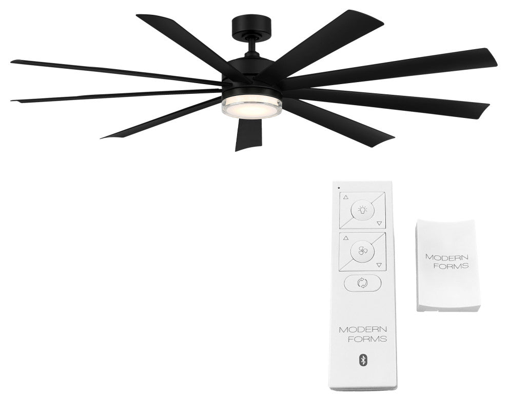Wynd XL Indoor/Outdoor Smart Ceiling Fan, 72", Matte Black, 2700K Light Kit