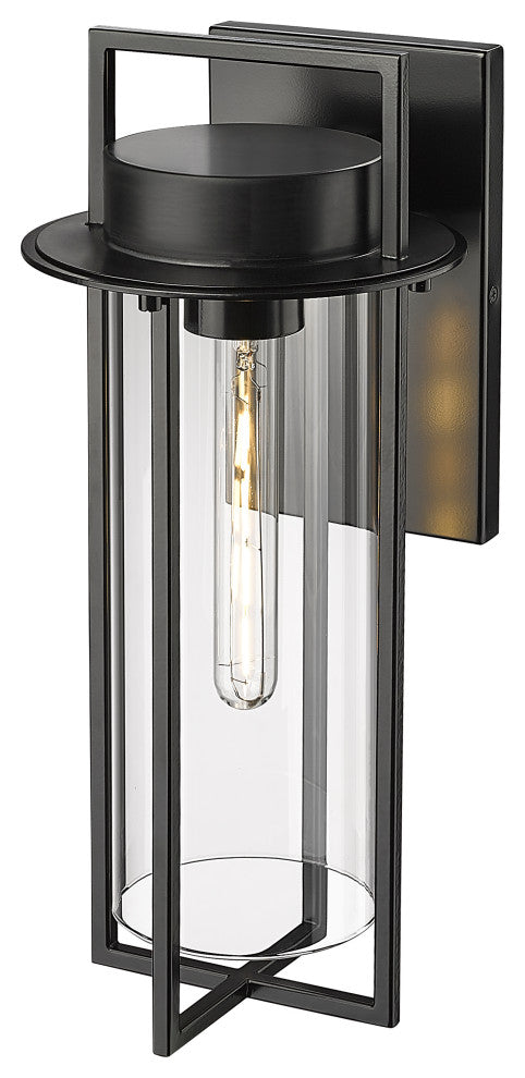 1 Light 8 in. Powder Coated Black Outdoor