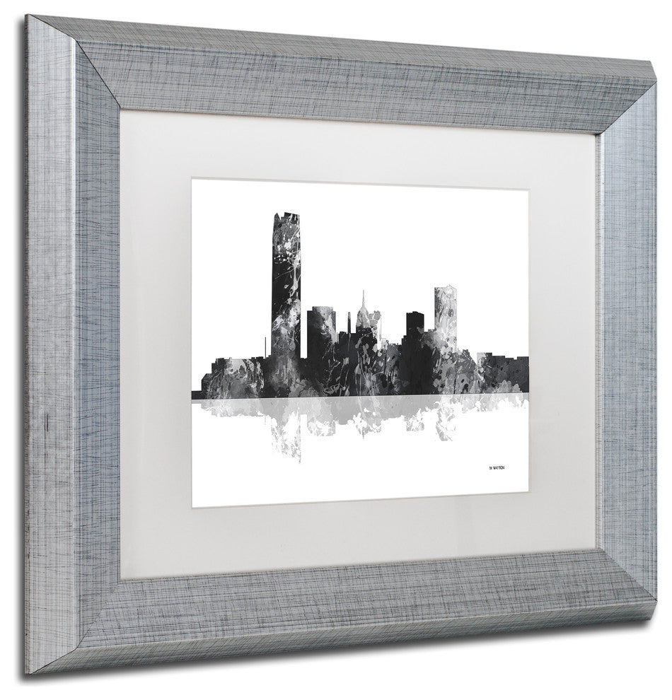 Watson 'Oklahoma City Oklahoma Skyline' Art, Silver Frame, 11"x14", White Matte