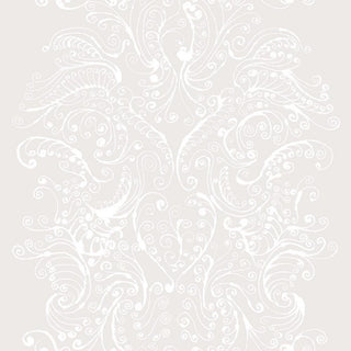 Pia Scroll Wallcovering, Beige, Roll, Traditional