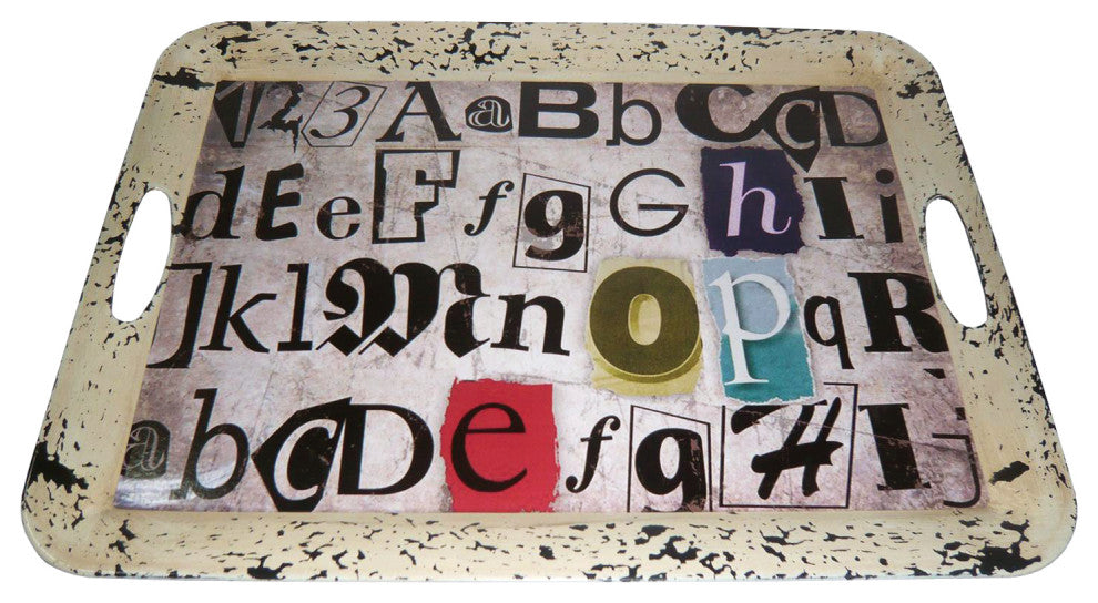 HomeRoots 1" x 20" x 15" Multi Color Metal Inspiration Tray