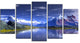 3D Rendered Mountains and Lake, Landscape Canvas Art Print, 60"x32", 5 Panels
