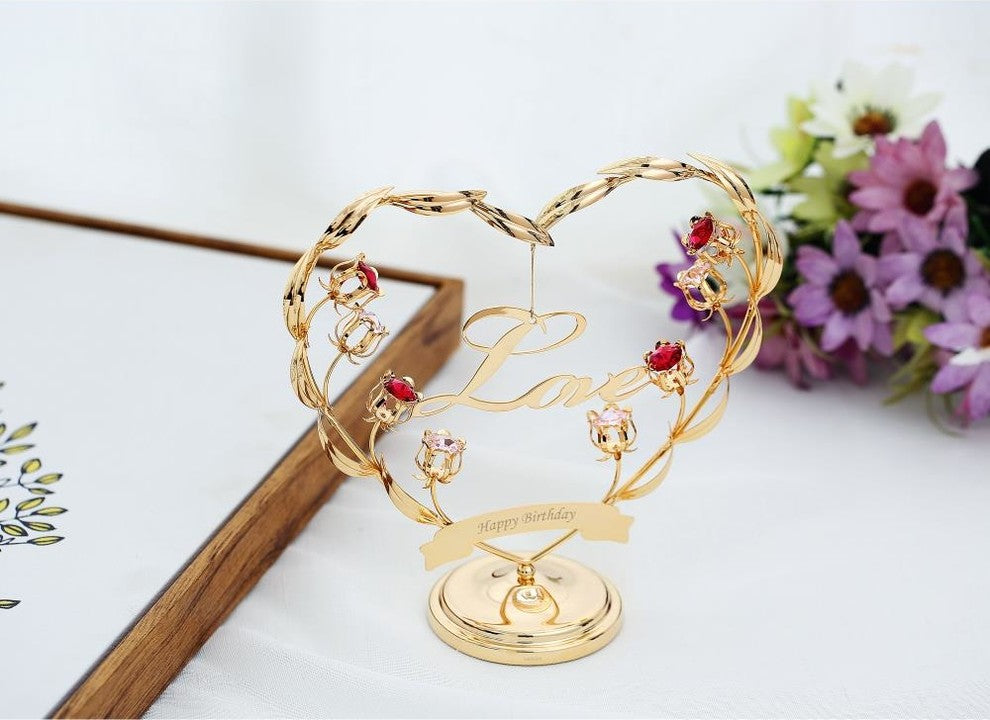 24k Gold Plated Happy Birthday Table Top Ornament