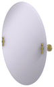 Frameless Oval Beveled Edge Tilt Mirror, Satin Brass