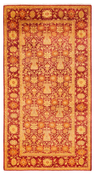 Eclectic, One-of-a-Kind Hand-Knotted Area Rug Red, 5'1"x9'7"