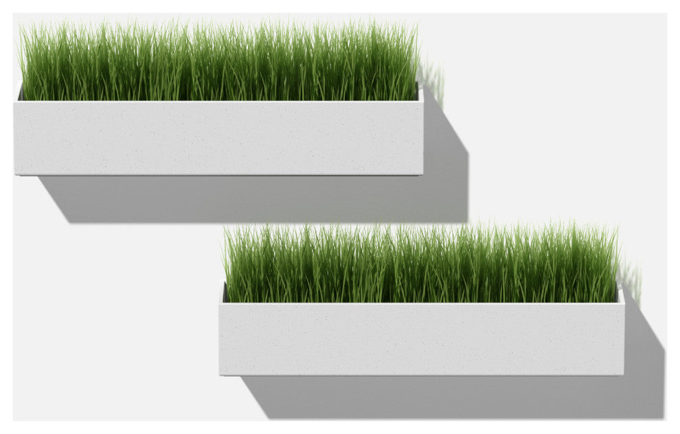 Veadek Geo Series Hanging Planter, White, 16", 2 Pack