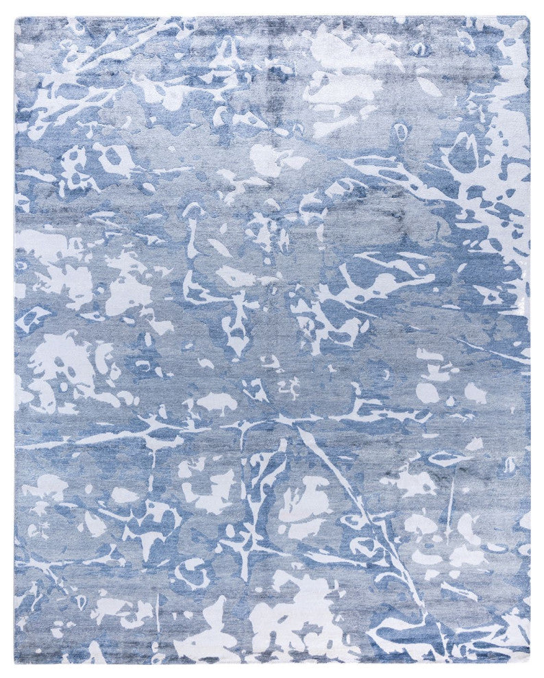 Modern, One-of-a-Kind Hand-Knotted Area Rug - Light Gray, 8' 2" x 9' 10"