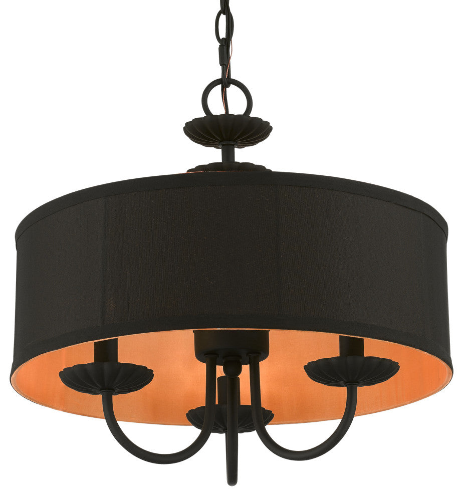 Livex Lighting 3 Light Black Pendant Chandelier