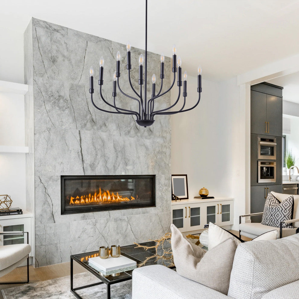 12-Light Modern Pendant Light Candle Style Ceiling Light