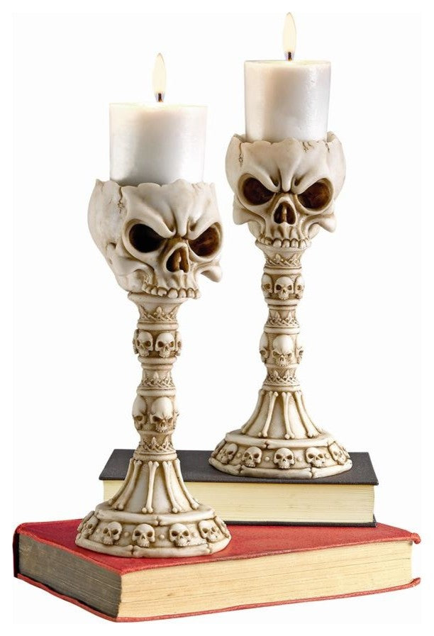 Set of 2 Skullduggery Candlesticks