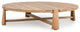 Aston 65" Round Teak Wood Outdoor Coffee Table