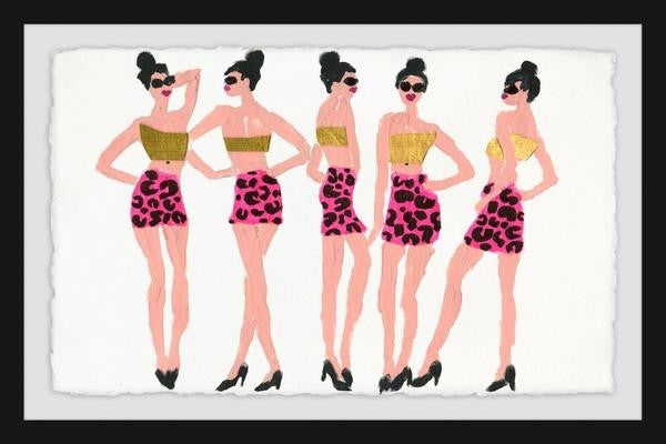 "Glam Pose" Framed Painting Print, 36"x24"