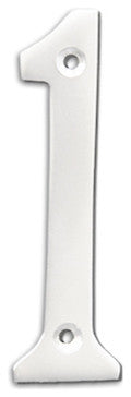 4" Brass Numeral, 1, Polished Chrome
