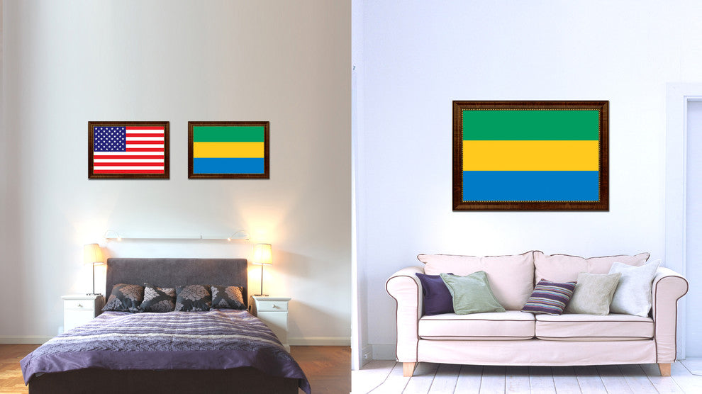 Gabon Country Flag Canvas Print, 27"x39"