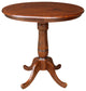 Round Top Pedestal Table, Espresso, 36 Inch Round