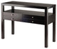 Pemberly Row Transitional Solid Wood Console Table in Espresso
