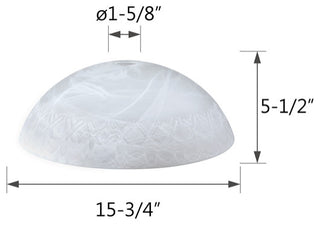 23134-11 Replacement Etched Alabaster Torchiere Lamp Glass(42mm) Shade