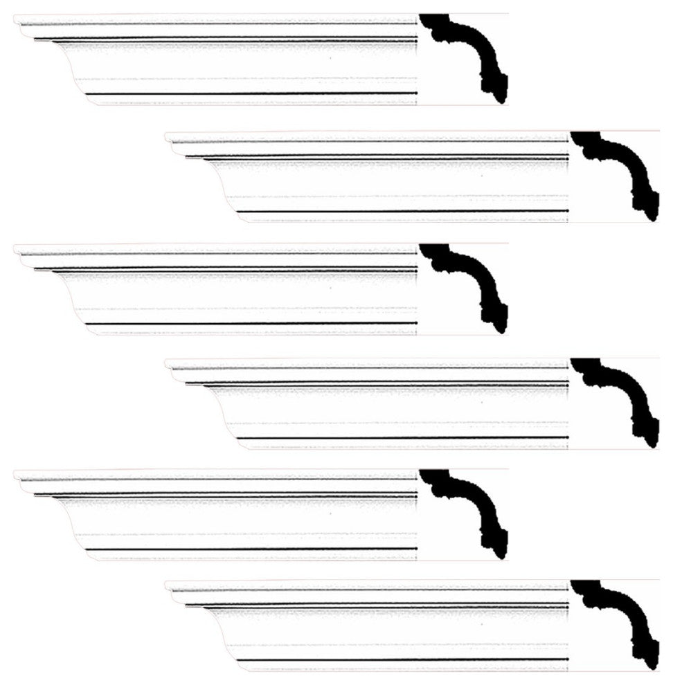 Cornice White Urethane Fredricksburg Simple Design 6 Pieces Totaling 576" Length