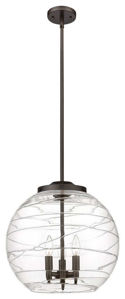 Deco Swirl Pendant, Oil Rubbed Bronze, Clear Deco Swirl, Clear Deco Swirl