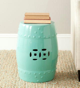 Safavieh Modern Ming Garden Stool, Light Aqua