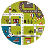 Safavieh Carousel Kids Collection CRK192Y Rug, Green/Ivory, 8' X 8' Round