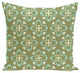 Trumpet Flower Geometric Print Pillow, Olive, 16"x16"
