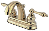 Restoration Centerset Lavatory Faucet, Metal Lever Handles, Polished Brass