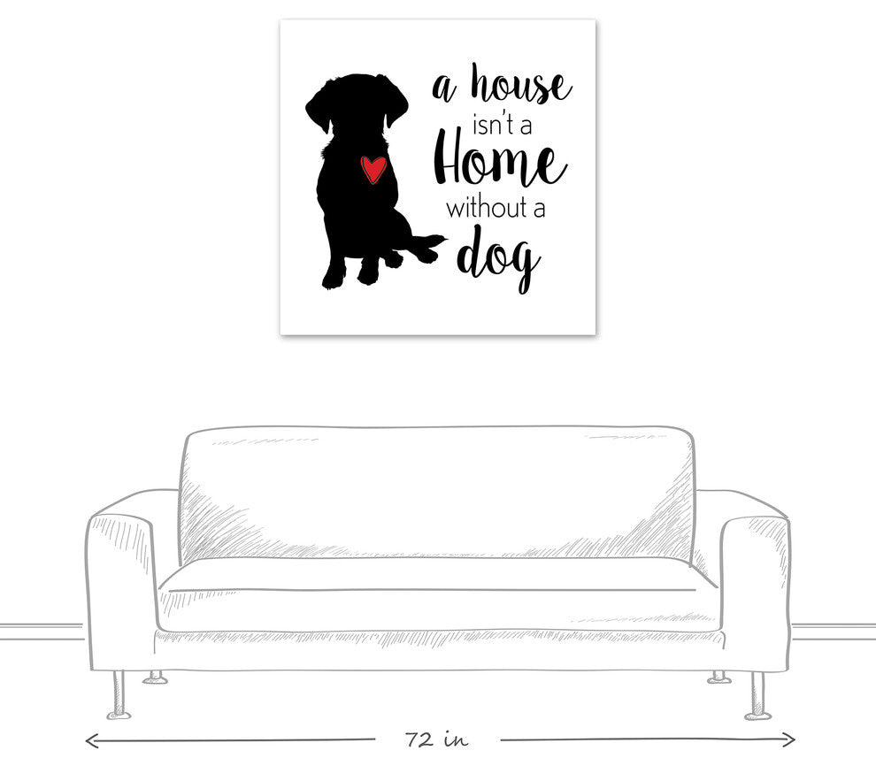 Designs Direct House Home Dog 36x36 Canvas Wall Art
