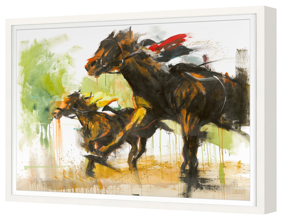 Off to the Races Fine Art Print, White, 34"x45"