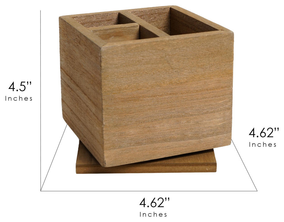 Addie Joy My Things 3-Opening Rotating Desk Organizer - Wood Wash