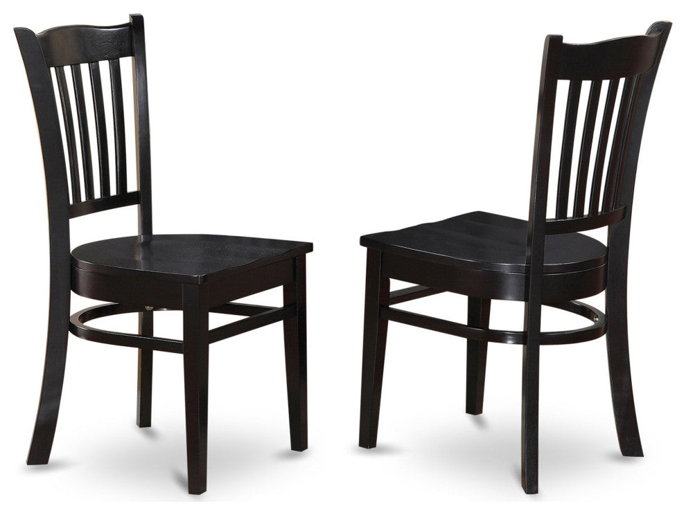5-Pc Dining Table Set 4 Dining Chairs, Butterfly Leaf Table, Black