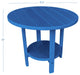 Phat Tommy Round Outdoor Dining Table, Poly Lumber Furniture, Blue