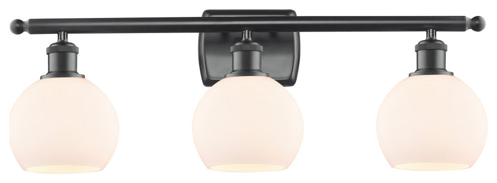 Innovations 516-3W-BK-G121-6-LED 3 Light Bath Vanity Light, Matte Black