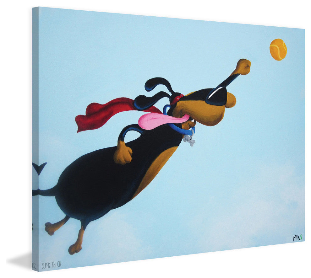 Marmont Hill, "Super Fetch" by Mike Taylor Painting on Wrapped Canvas, 31x24