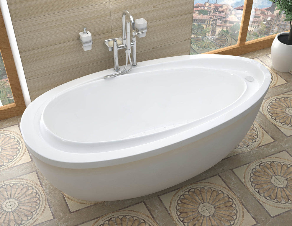 Renoir 38 x 71 Oval Freestanding Air Jetted Bathtub with Reversible Drain