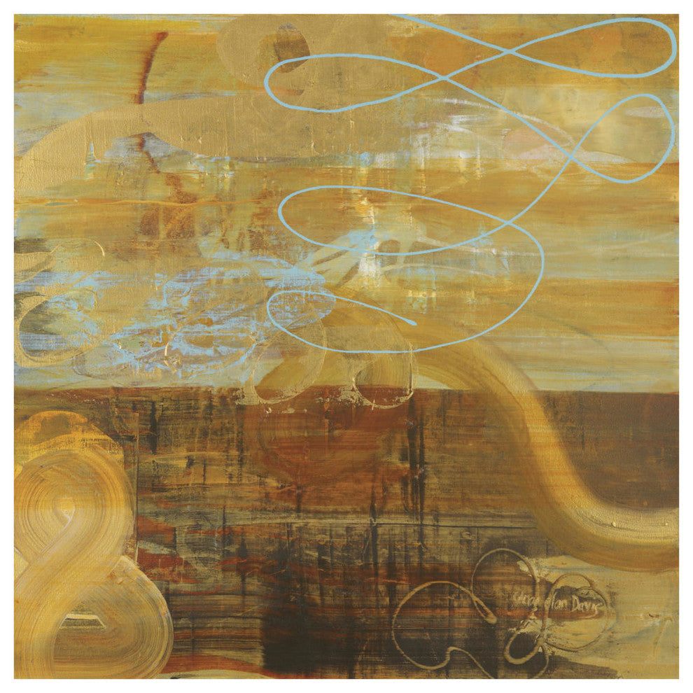 "Golden Ribbons" Digital Paper Print by Joan Elan Davis, 26"x26"