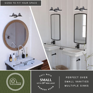 Akron 2-Light Vanity Oil Rubbed Bronze and Matte White