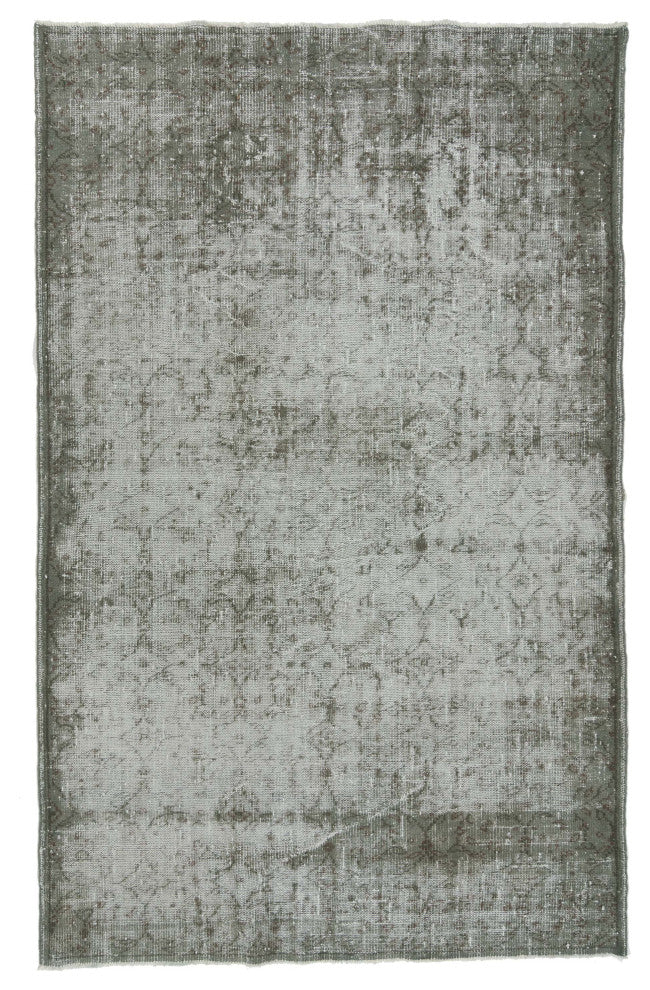 Grey Over-dyed Turkish Vintage Rug 5' 8" x 8' 11", 68 in. x 107 in.