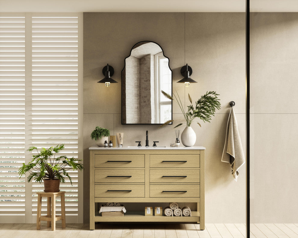 Home Living 48" Single Bathroom Vanity, Honey Brown