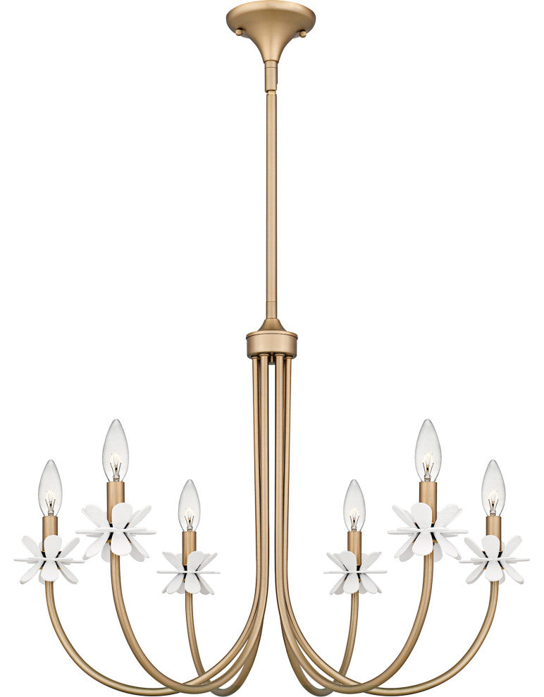 Quoizel REY5030 Remy 6 Light 30"W Taper Candle Style Chandelier - Bronze Gold