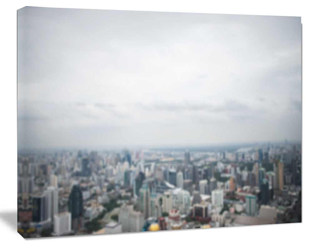 Panoramic Aerial View of Big City, Landscape Canvas Art Print, 60x40
