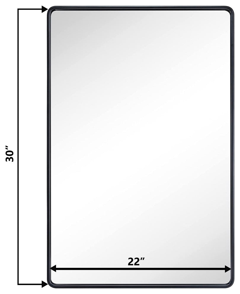 30 inch Rectangular Framed Wall Mounted Bathroom Vanity Mirror