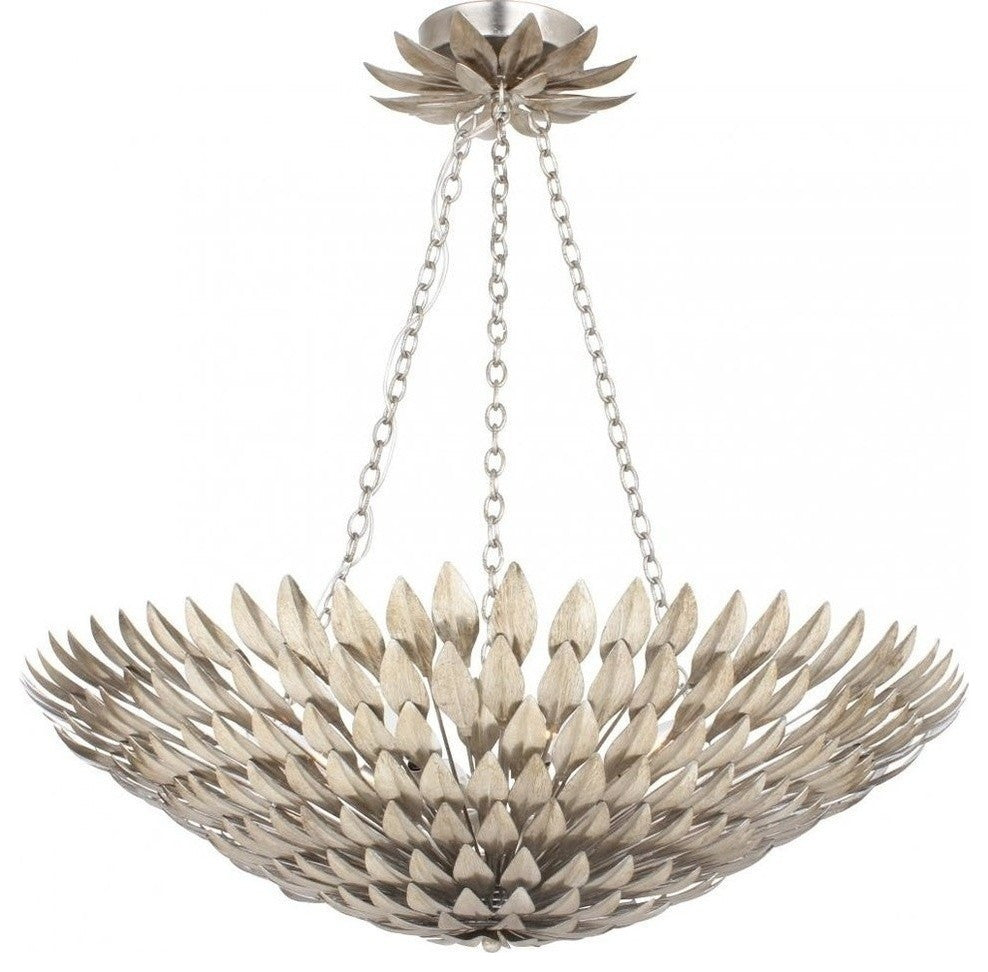 Broche 8 Light Antique Silver Chandelier