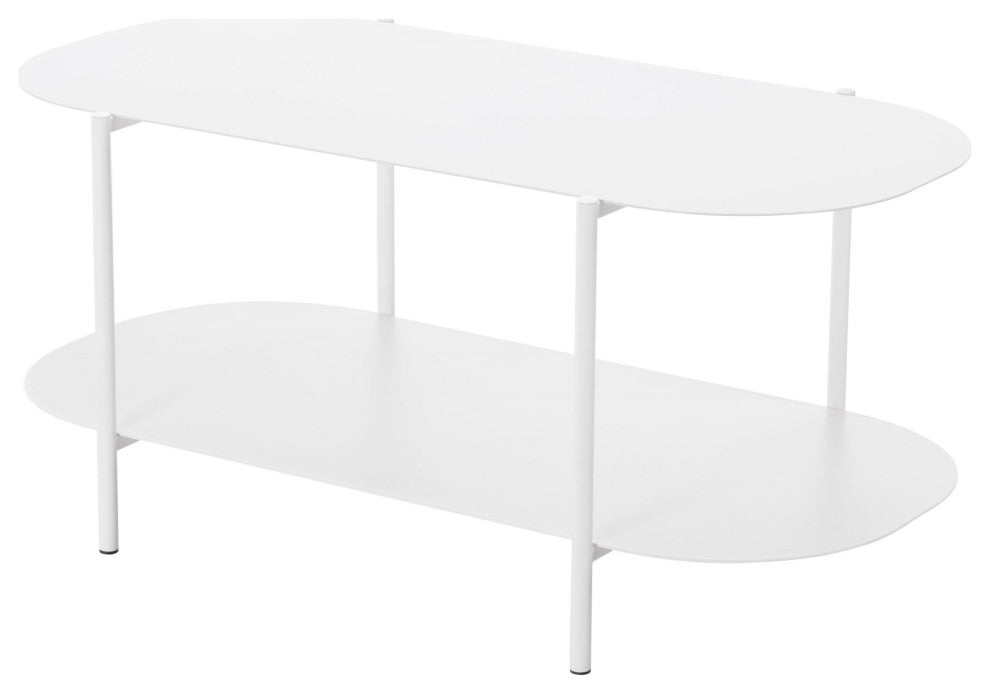 Coffee Table, Round, Steel Metal, White, Living Lounge Cafe Lobby Hospitality