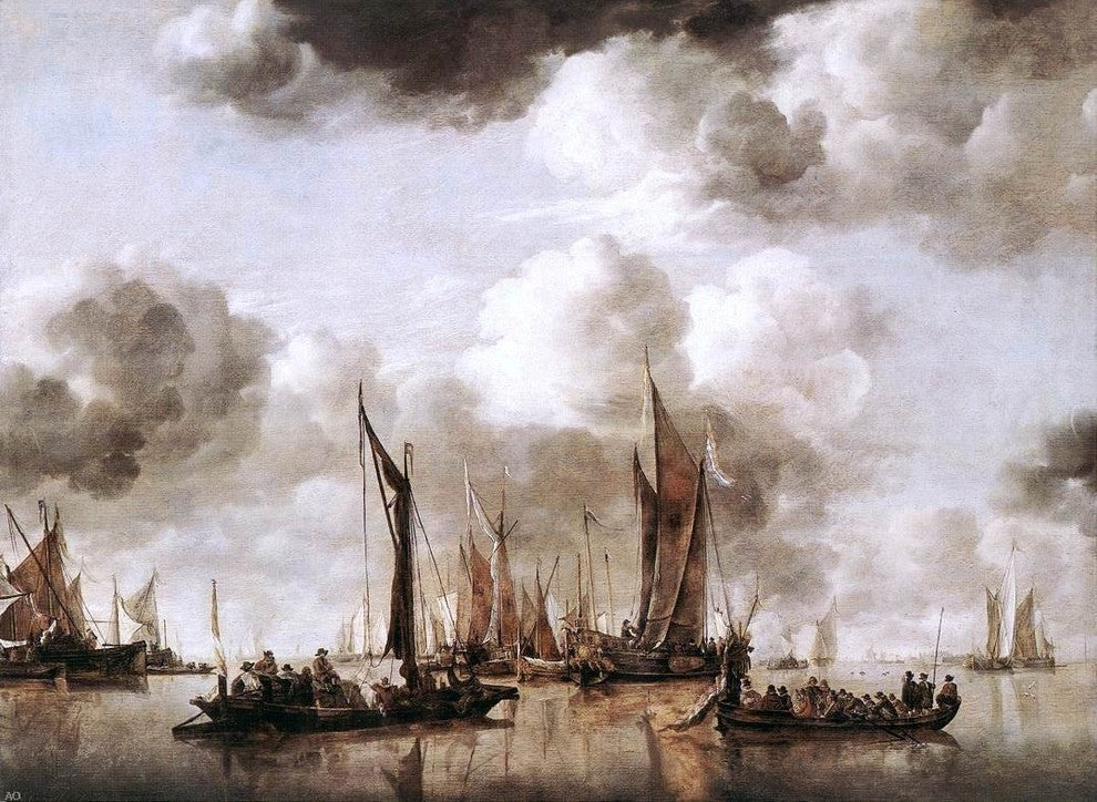 Jan Van de Capelle Dutch Yacht Firing a Salvo, Gallery Wrapped Canvas, 21"x28"